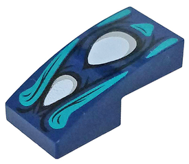 LEGO® Dakpan Gebogen met Motief Donkerblauw 11477pb125