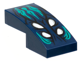 LEGO® Dakpan Gebogen met Motief Donkerblauw 11477pb124