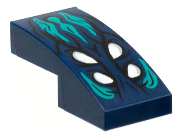 LEGO® Dakpan Gebogen met Motief Donkerblauw 11477pb124