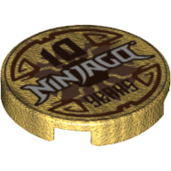 LEGO® onderdeel Tegel Rond met Motief Parel Goud 14769pb366