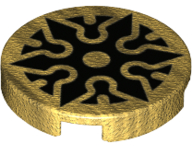 Plaatje in Gallery viewer laden, LEGO® onderdeel Tegel Rond met Motief Parel Goud 14769pb384