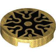 Plaatje in Gallery viewer laden, LEGO® onderdeel Tegel Rond met Motief Parel Goud 14769pb384