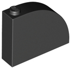 LEGO® los onderdeel Dakpan Gebogen in kleur Zwart 65734