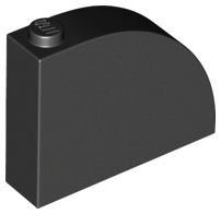 LEGO® los onderdeel Dakpan Gebogen in kleur Zwart 65734