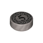 LEGO® los onderdeel Tegel Rond met Motief Zilver 98138pb023