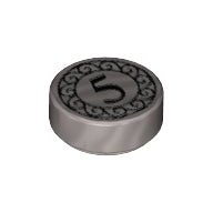 LEGO® los onderdeel Tegel Rond met Motief Zilver 98138pb023