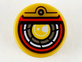LEGO® onderdeel Tegel Rond met Motief Parel Goud 98138pb146