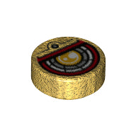 LEGO® onderdeel Tegel Rond met Motief Parel Goud 98138pb146