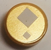 LEGO® onderdeel Tegel Rond met Motief Parel Goud 98138pb258