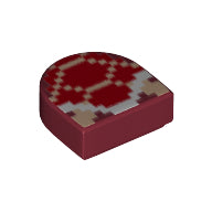 LEGO® onderdeel Tegel Rond met Motief Donkerrood 24246pb005