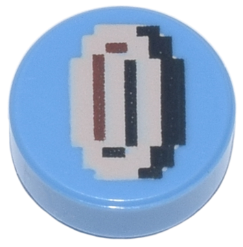 LEGO® Tegel Rond met Motief Medium Blauw 98138pb172
