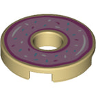 LEGO® onderdeel Tegel Rond met Motief Geelbruin 15535pb07