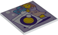 LEGO® los onderdeel Tegel met Motief in kleur Wit 10202pb024