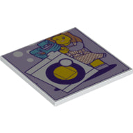LEGO® los onderdeel Tegel met Motief in kleur Wit 10202pb024