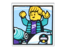 Plaatje in Gallery viewer laden, LEGO® los onderdeel Tegel met Motief Wit 3068bpb2015