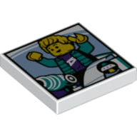 LEGO® los onderdeel Tegel met Motief Wit 3068bpb2015
