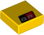 LEGO® los onderdeel Tegel met Motief in kleur Geel 3070pb220