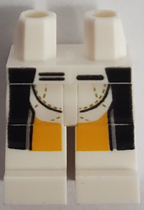 LEGO® los onderdeel Benen met Motief Wit 970c00pb1249
