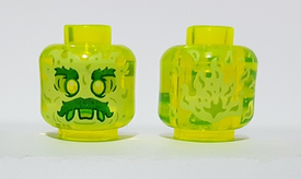 LEGO® los onderdeel Hoofd Doorzichtig Neon Groen 28621pb0013