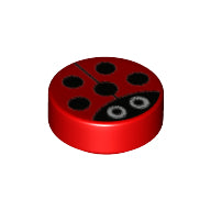 LEGO® los onderdeel Tegel Rond met Motief Rood 98138pb177