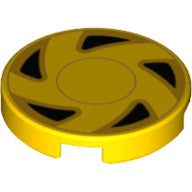 Plaatje in Gallery viewer laden, LEGO® los onderdeel Tegel Rond met Motief Geel 14769pb538
