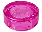 LEGO® Tegel Rond Glitter Doorzichtig Donkerroze 98138