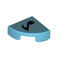 LEGO® Tegel Rond met Motief Medium Azuurblauw 25269pb021