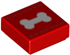 LEGO® los onderdeel Tegel met Motief in kleur Rood 3070pb214