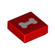 Plaatje in Gallery viewer laden, LEGO® los onderdeel Tegel met Motief in kleur Rood 3070pb214