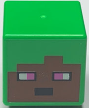 Plaatje in Gallery viewer laden, LEGO® los onderdeel Hoofd Aangepast Fel Groen 19729pb053