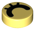 LEGO® Tegel Rond met Motief Helder Lichtgeel 98138pb195
