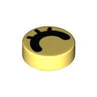 LEGO® Tegel Rond met Motief Helder Lichtgeel 98138pb195
