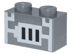 LEGO® Steen met Motief Donker Blauwachtig Grijs 3004pb280