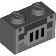 LEGO® Steen met Motief Donker Blauwachtig Grijs 3004pb280