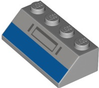 Plaatje in Gallery viewer laden, LEGO® Dakpan met Motief Licht Blauwachtig Grijs 3037pb062