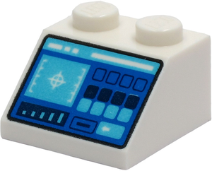 LEGO® los onderdeel Dakpan met Motief in kleur Wit 3039pb140