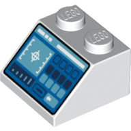 LEGO® los onderdeel Dakpan met Motief in kleur Wit 3039pb140