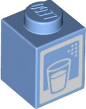 Plaatje in Gallery viewer laden, LEGO® los onderdeel Steen met Motief Medium Blauw 3005pb044