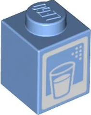 LEGO® los onderdeel Steen met Motief Medium Blauw 3005pb044