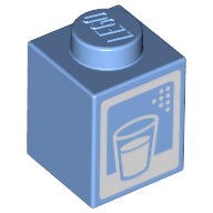 Plaatje in Gallery viewer laden, LEGO® los onderdeel Steen met Motief Medium Blauw 3005pb044