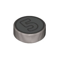 Plaatje in Gallery viewer laden, LEGO® los onderdeel Tegel Rond met Motief Zilver 98138pb174