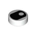 LEGO® los onderdeel Tegel Rond met Motief Wit 98138pb204