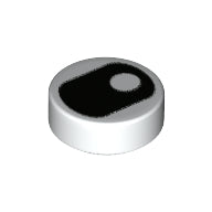 LEGO® los onderdeel Tegel Rond met Motief Wit 98138pb204