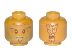 LEGO® los onderdeel Hoofd in kleur Parel Goud 3626cpb2759