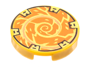LEGO® onderdeel Tegel Rond met Motief Parel Goud 14769pb507