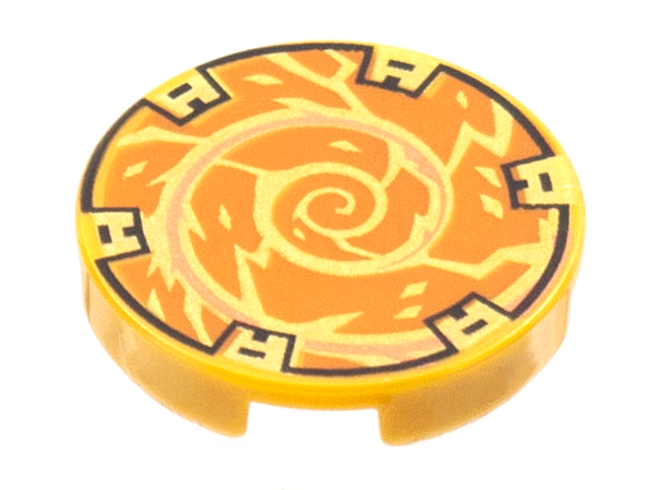 LEGO® onderdeel Tegel Rond met Motief Parel Goud 14769pb507