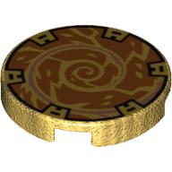 Plaatje in Gallery viewer laden, LEGO® onderdeel Tegel Rond met Motief Parel Goud 14769pb507