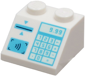 LEGO® los onderdeel Dakpan met Motief in kleur Wit 3039pb139