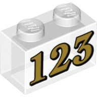 Plaatje in Gallery viewer laden, LEGO® los onderdeel Steen met Motief Doorzichtig 3065pb16