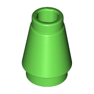 Plaatje in Gallery viewer laden, LEGO® los onderdeel Kegel in kleur Fel Groen 4589b